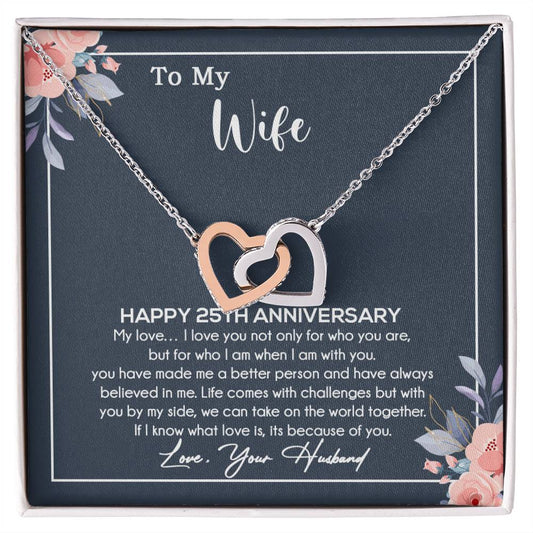 25th Anniversary Gift For Wife Necklace, 25 Year Anniversary, 25th Wedding Gift _Blue