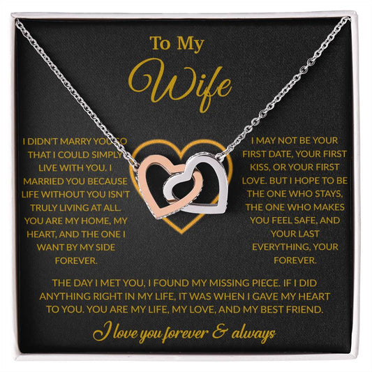To My Wife Necklace, Gift For Wife, Anniversary Gift For Wife, Necklace For Wife 24_2_Gold