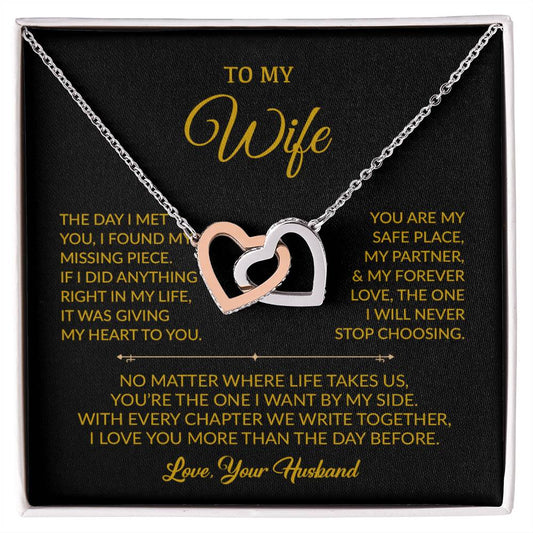 To My Wife Necklace, Gift For Wife, Anniversary Gift For Wife, Necklace For Wife 19_8_Gold