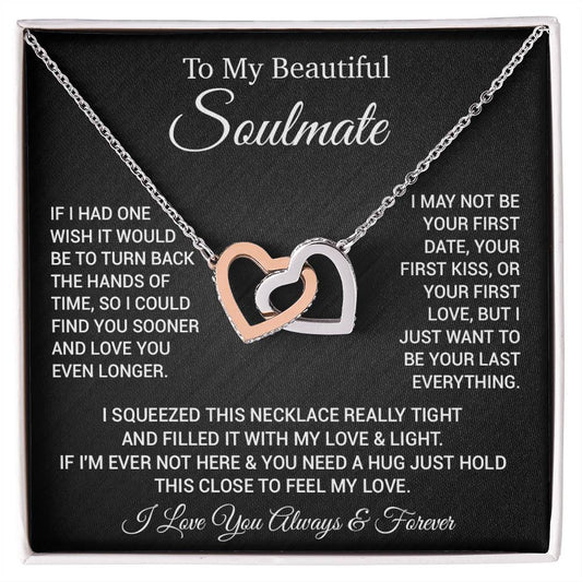 To My Soulmate Necklace, Gift For Soulmate, Anniversary Gift, Christmas Gift 24_2_Black