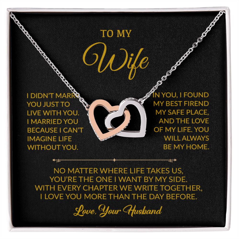 To My Wife Necklace, Gift For Wife, Anniversary Gift For Wife, Necklace For Wife 21_8_Gold