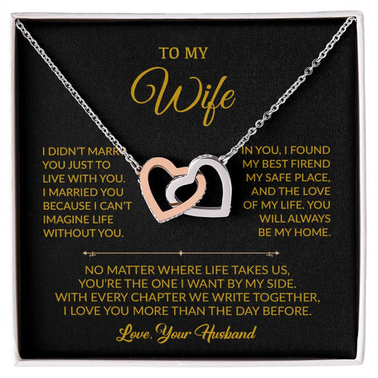 To My Wife Necklace, Gift For Wife, Anniversary Gift For Wife, Necklace For Wife 21_8_Gold
