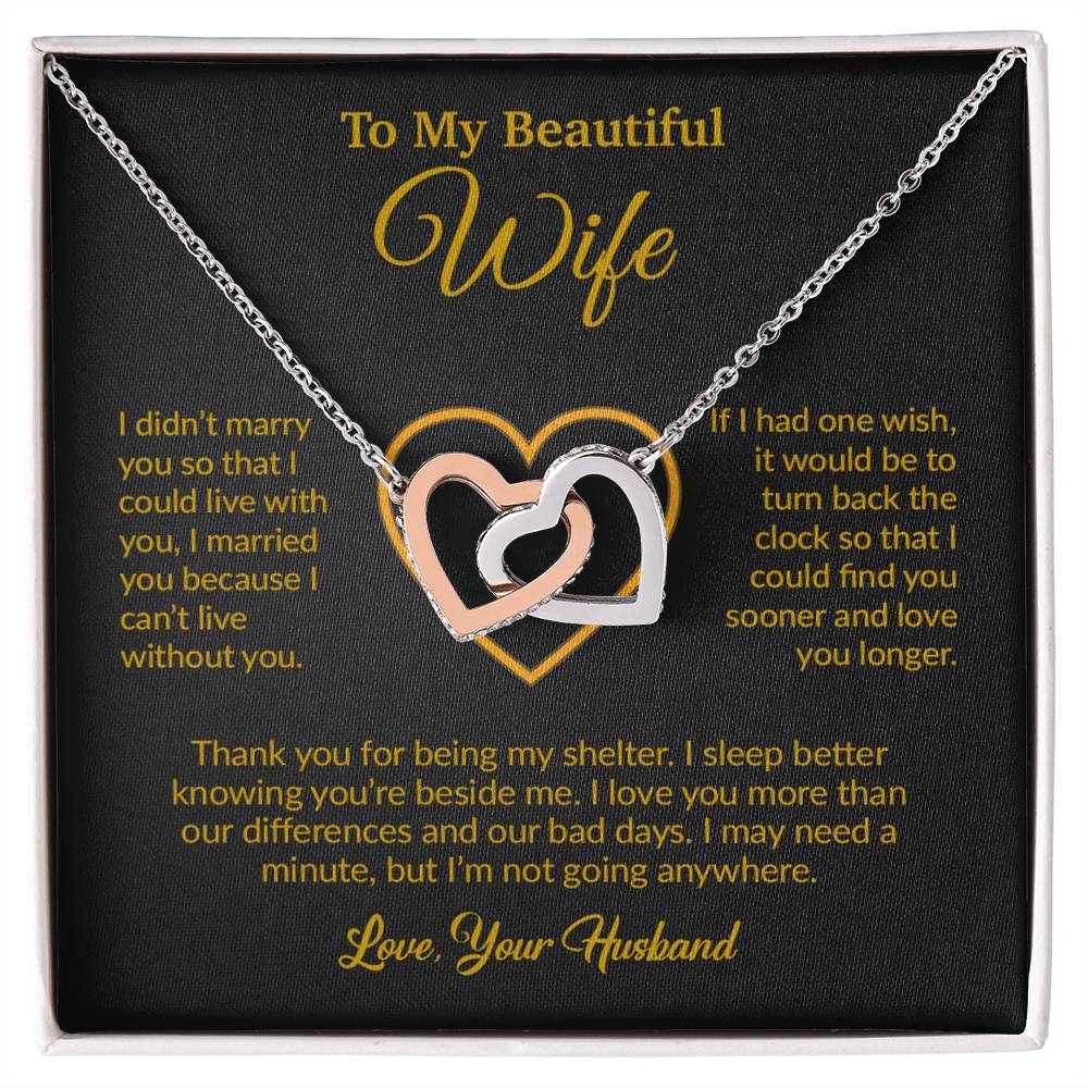 To My Wife Necklace, Gift For Wife, Anniversary Gift For Wife, Necklace For Wife 13_6_Gold