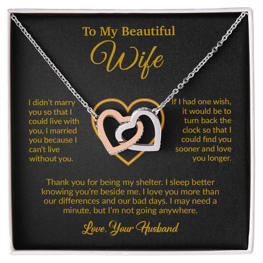 To My Wife Necklace, Gift For Wife, Anniversary Gift For Wife, Necklace For Wife 13_6_Gold