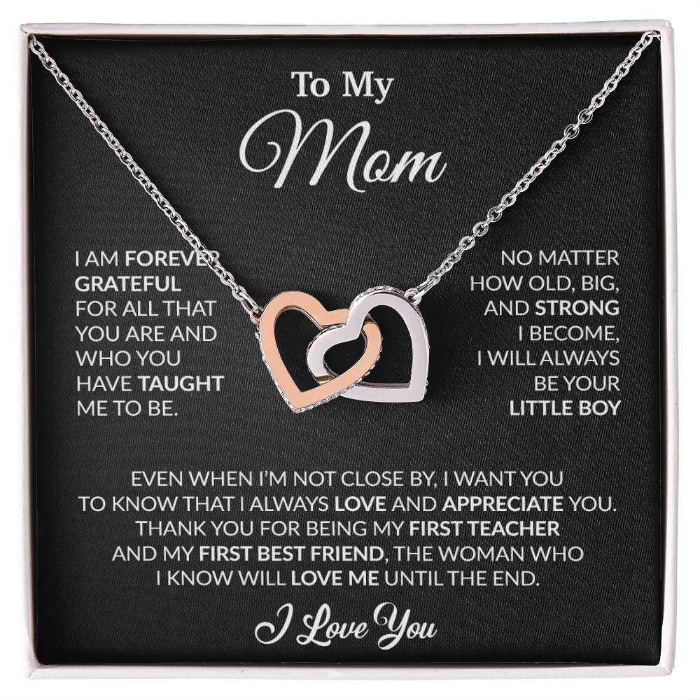 To My Mom Necklace, Gift For Mom From Daughter, Mother's Day Gifts 3_4_Black