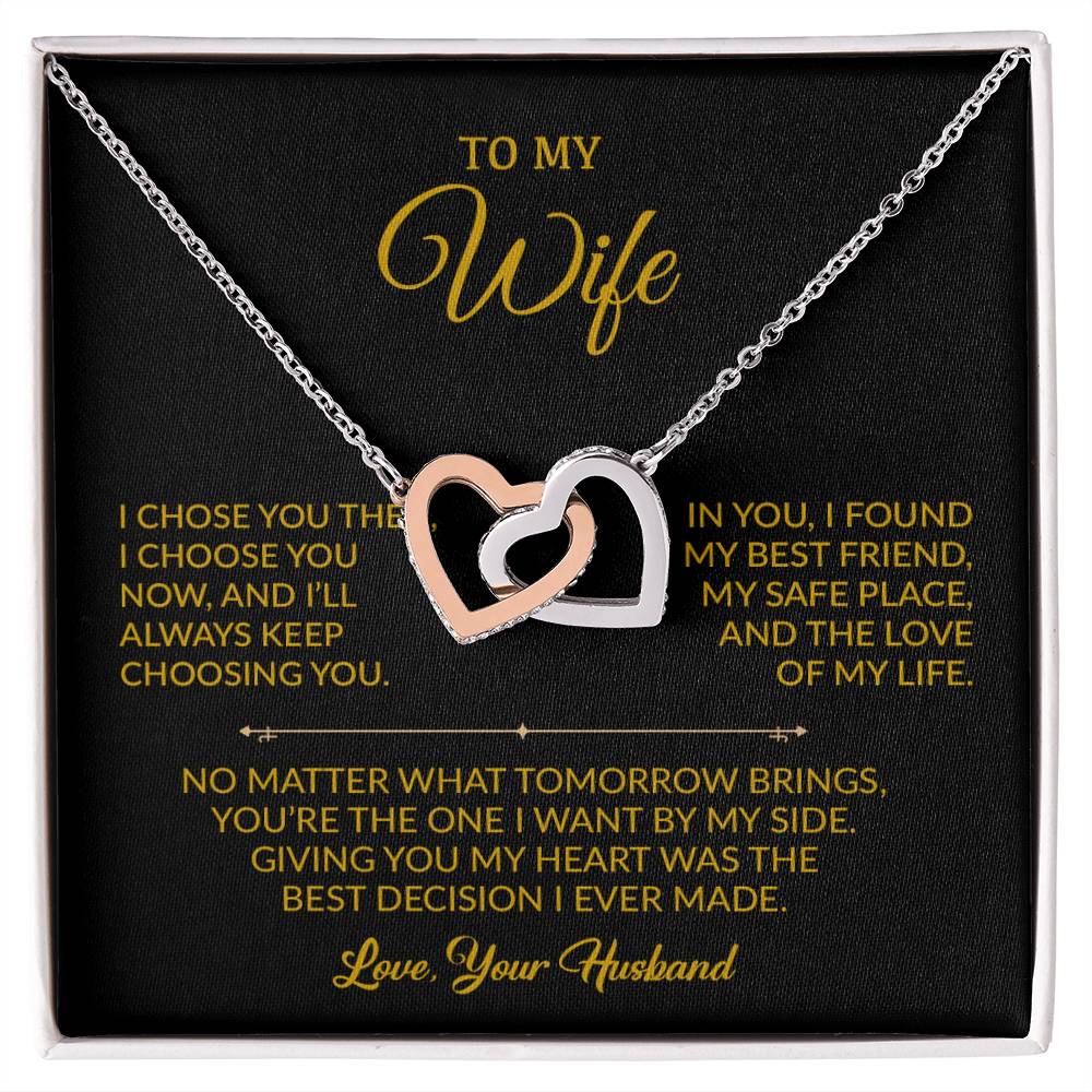 To My Wife Necklace, Gift For Wife, Anniversary Gift For Wife, Necklace For Wife 27_8_Gold
