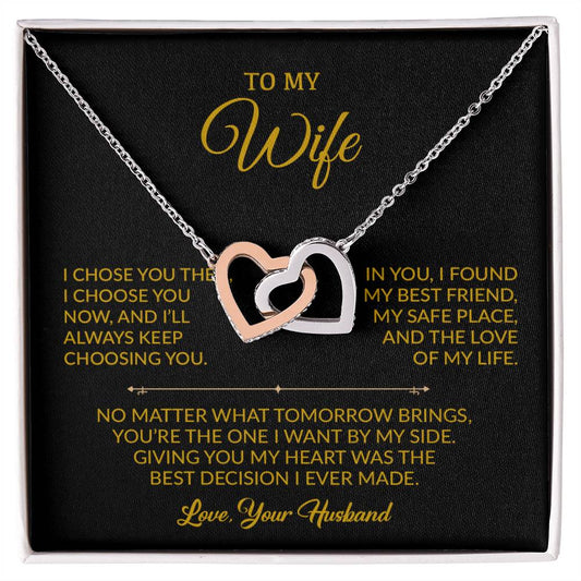 To My Wife Necklace, Gift For Wife, Anniversary Gift For Wife, Necklace For Wife 27_8_Gold