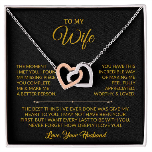 To My Wife Necklace, Gift For Wife, Anniversary Gift For Wife, Necklace For Wife 31_8_Gold