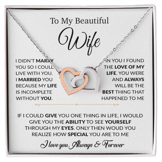 To My Wife Necklace, Gift For Wife, Anniversary Gift For Wife, Necklace For Wife 23_6_White