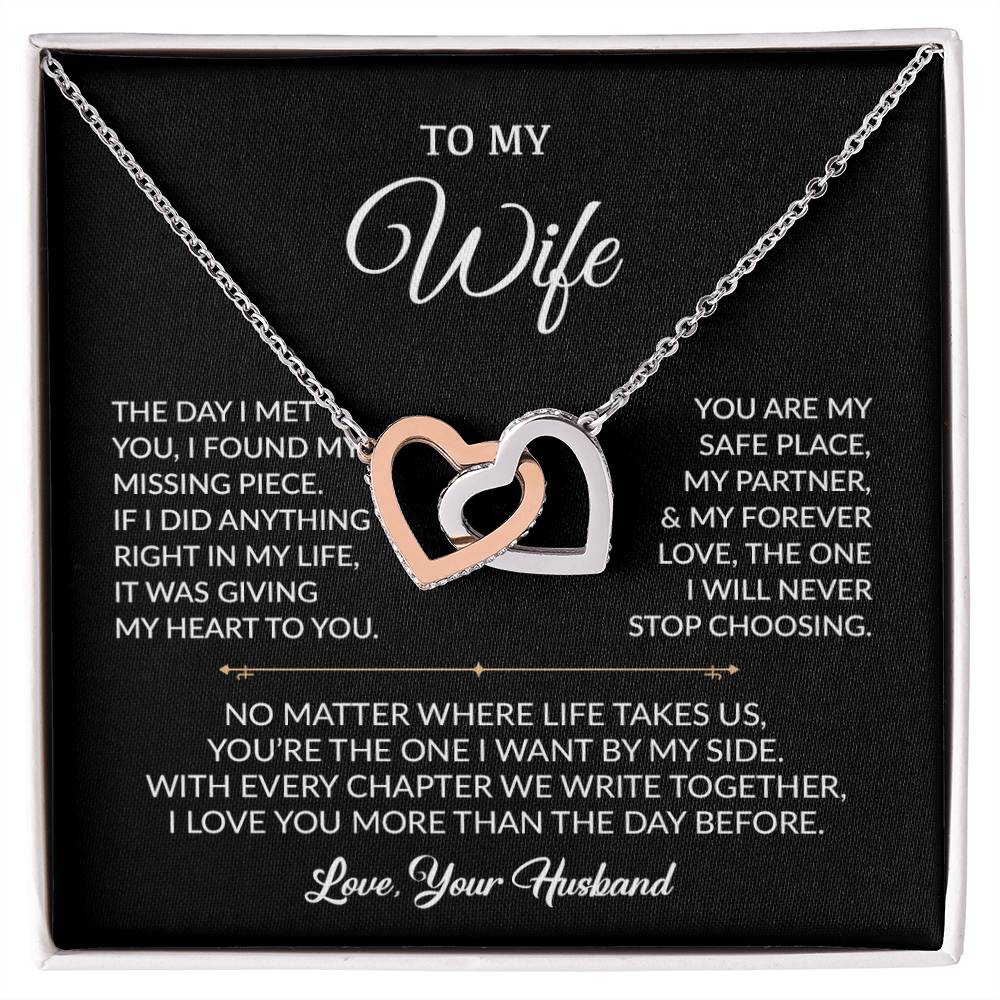 To My Wife Necklace, Gift For Wife, Anniversary Gift For Wife, Necklace For Wife 19_8_Black