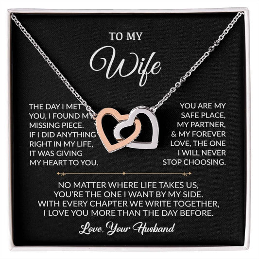 To My Wife Necklace, Gift For Wife, Anniversary Gift For Wife, Necklace For Wife 19_8_Black