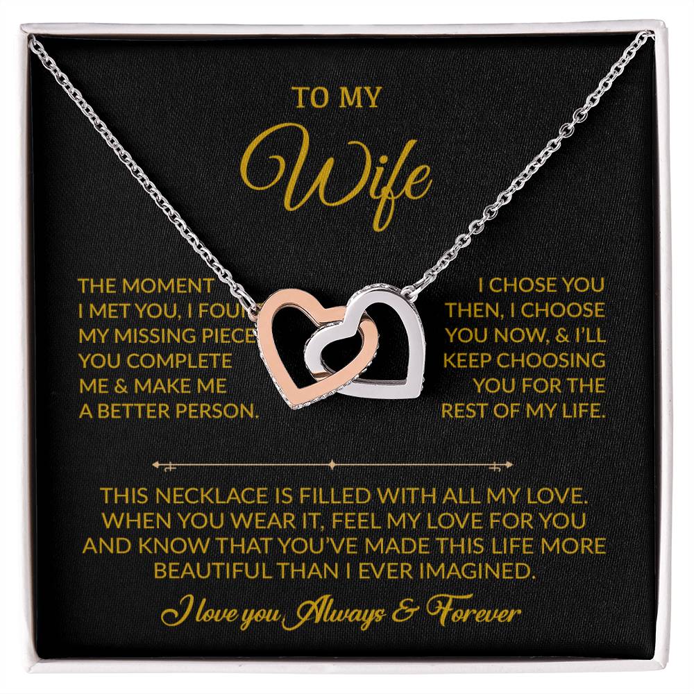 To My Wife Necklace, Gift For Wife, Anniversary Gift For Wife, Necklace For Wife 20_8_Gold