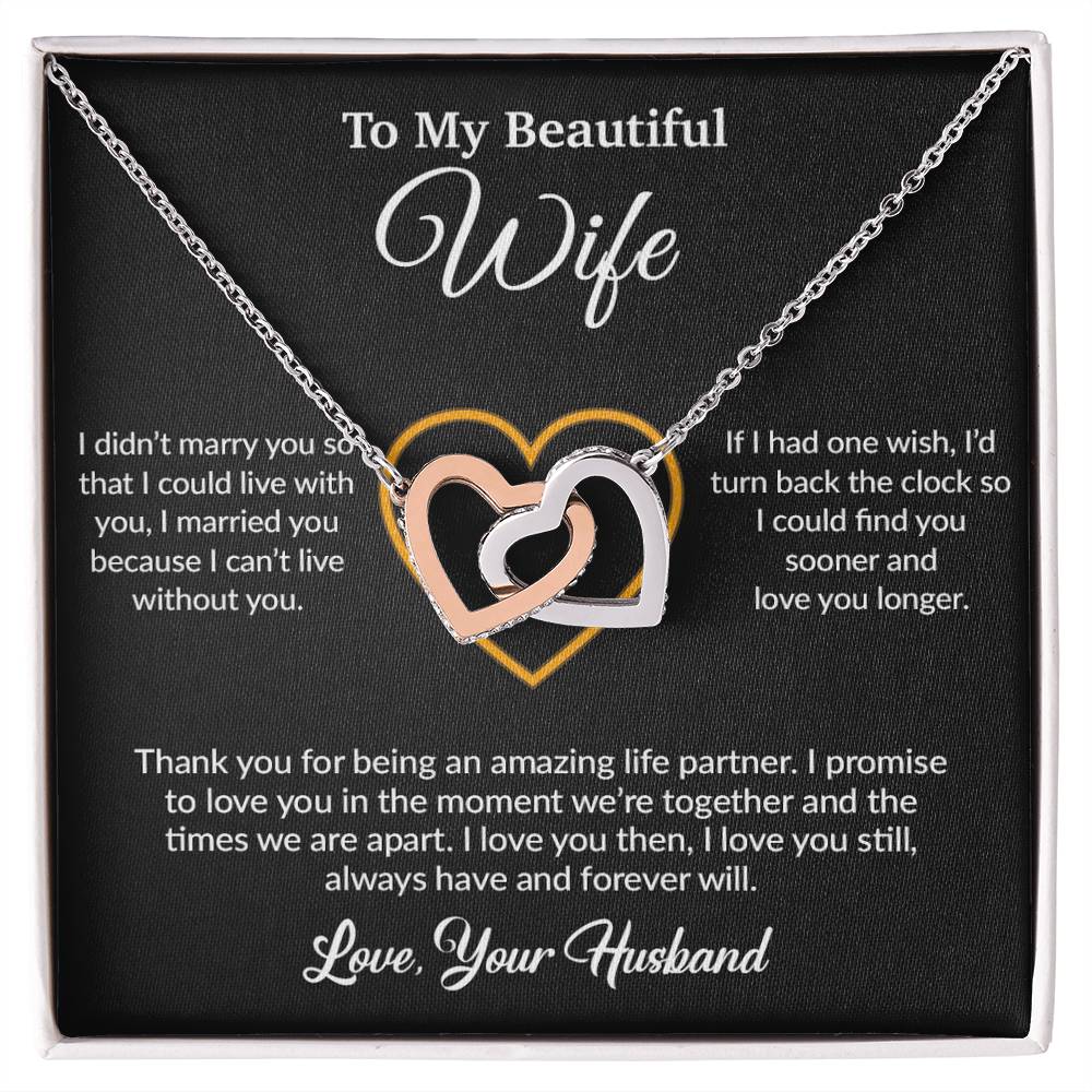 To My Wife Necklace, Gift For Wife, Anniversary Gift For Wife, Necklace For Wife 12_6_Black