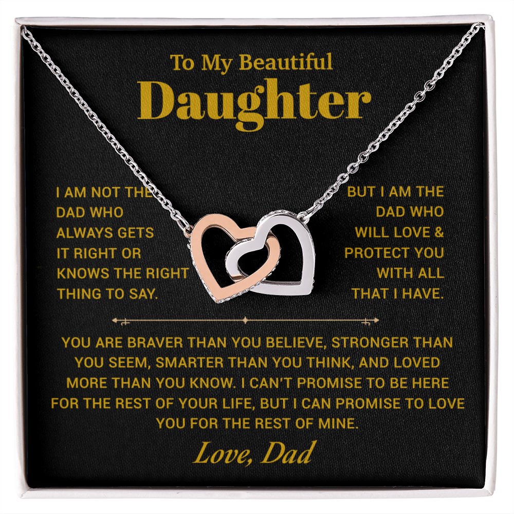 To My Daughter Necklace, Gift for Daughter from Dad, Father Daughter Necklace 21_10_Gold