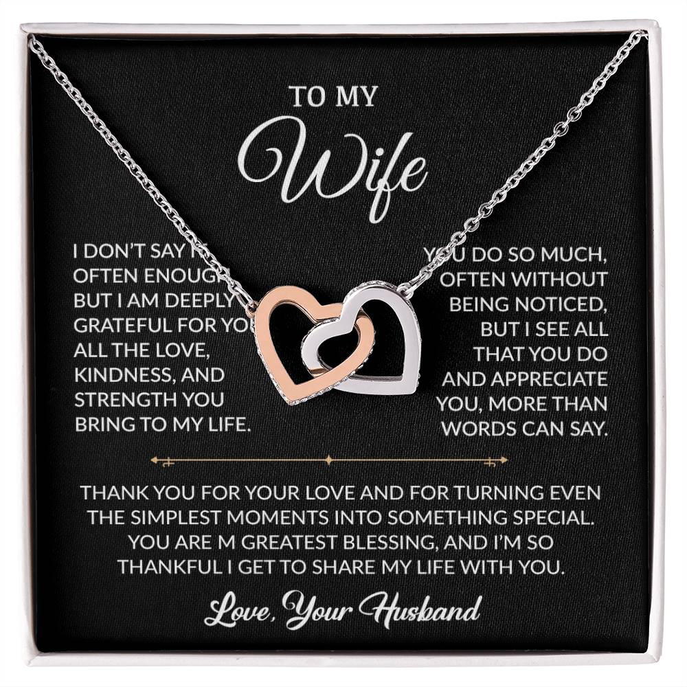 To My Wife Necklace, Gift For Wife, Anniversary Gift For Wife, Necklace For Wife 2_9_Black