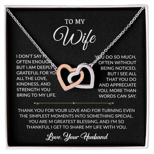 To My Wife Necklace, Gift For Wife, Anniversary Gift For Wife, Necklace For Wife 2_9_Black