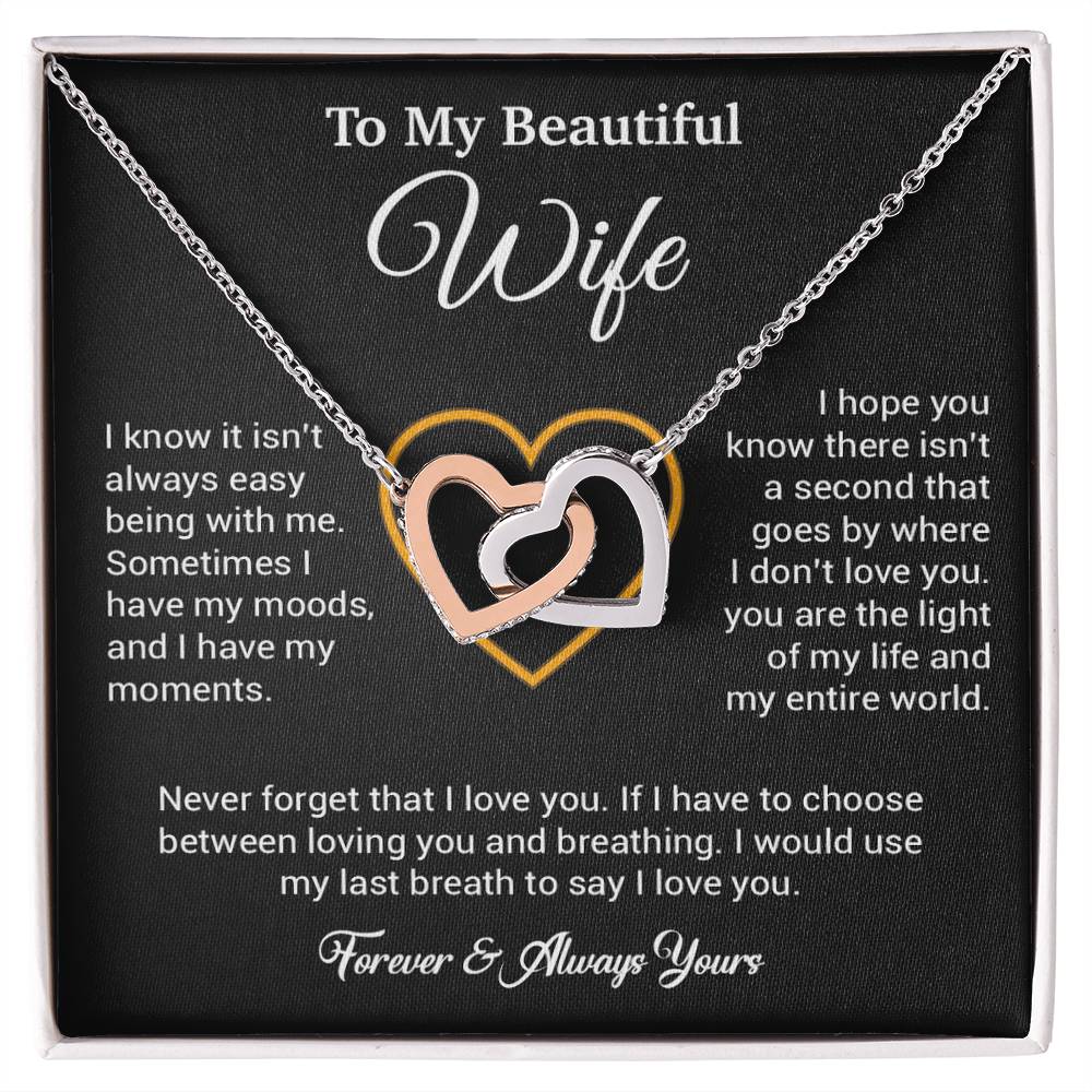 To My Wife Necklace, Gift For Wife, Anniversary Gift For Wife, Necklace For Wife 25_5_Black