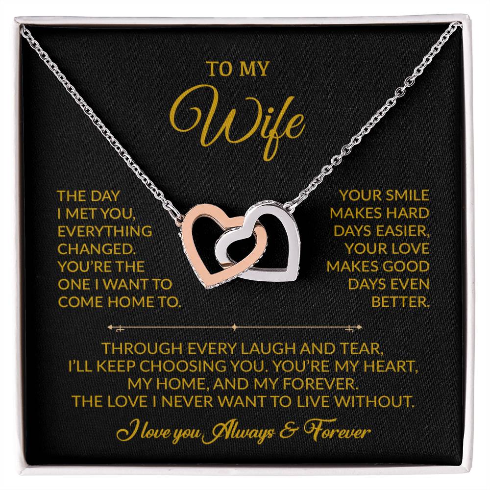 To My Wife Necklace, Gift For Wife, Anniversary Gift For Wife, Necklace For Wife 6_8_Gold