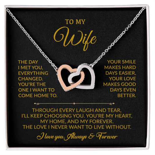 To My Wife Necklace, Gift For Wife, Anniversary Gift For Wife, Necklace For Wife 6_8_Gold