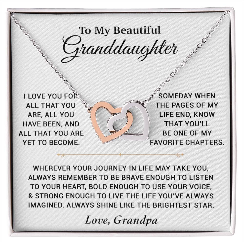 To My Granddaughter Necklace, Birthday Gift For Granddaughter, Birthday Gifts 12_6_White