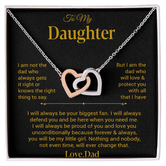 To My Daughter Necklace, Gift for Daughter from Dad, Father Daughter Necklace 21_11_Gold