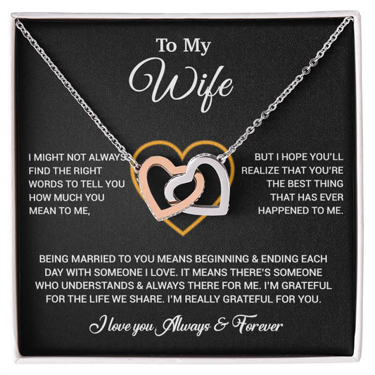 To My Wife Necklace, Gift For Wife, Anniversary Gift For Wife, Necklace For Wife 20_6_Black