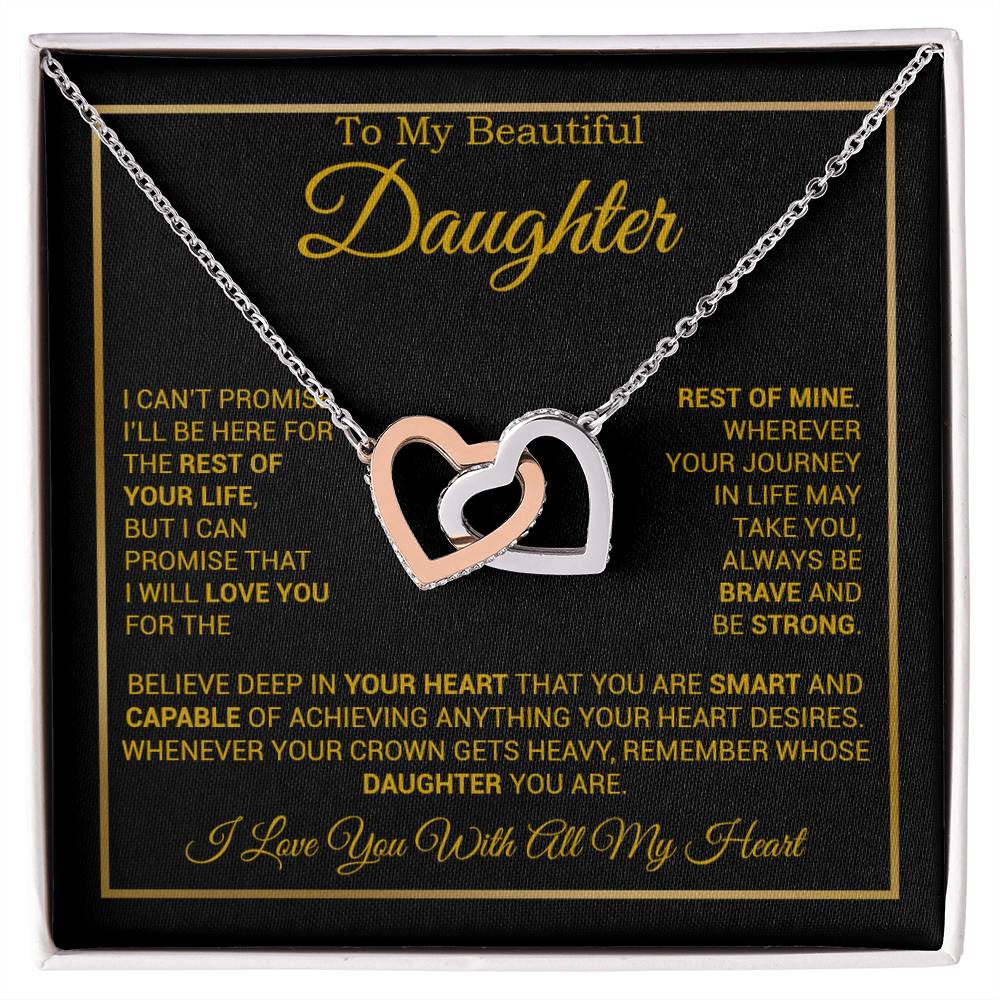 To My Daughter Necklace, Gift for Daughter from Dad And Mom Daughter_Gold