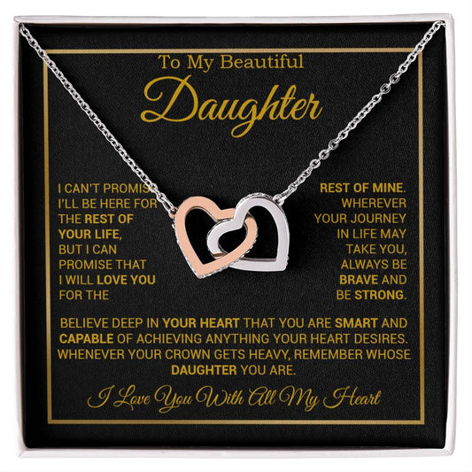 To My Daughter Necklace, Gift for Daughter from Dad And Mom Daughter_Gold