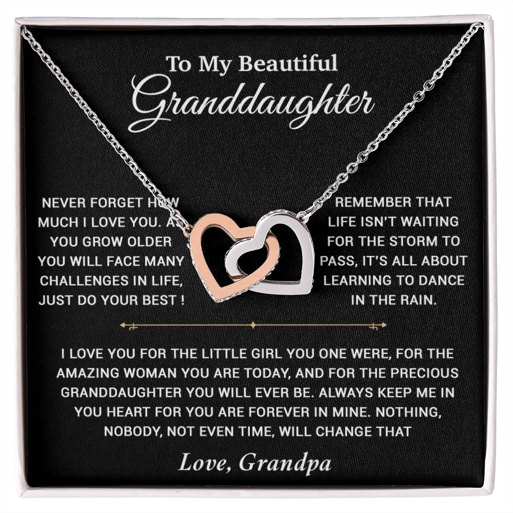 To My Granddaughter Necklace, Birthday Gift For Granddaughter, Birthday Gifts 22_7_Black
