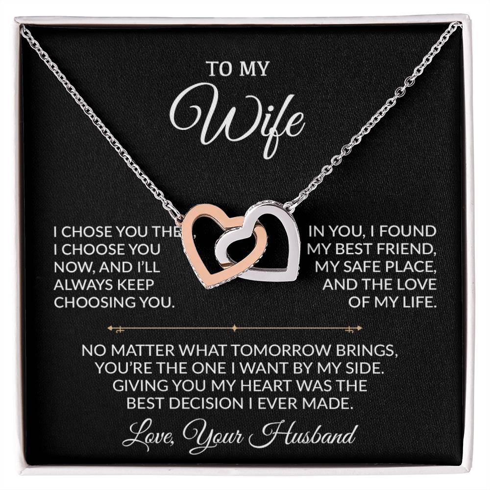 To My Wife Necklace, Gift For Wife, Anniversary Gift For Wife, Necklace For Wife 27_8_Black