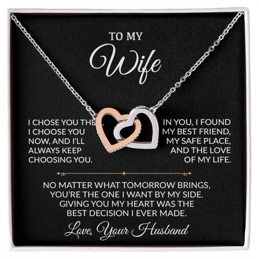 To My Wife Necklace, Gift For Wife, Anniversary Gift For Wife, Necklace For Wife 27_8_Black