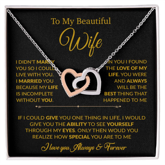 To My Wife Necklace, Gift For Wife, Anniversary Gift For Wife, Necklace For Wife 23_6_Gold