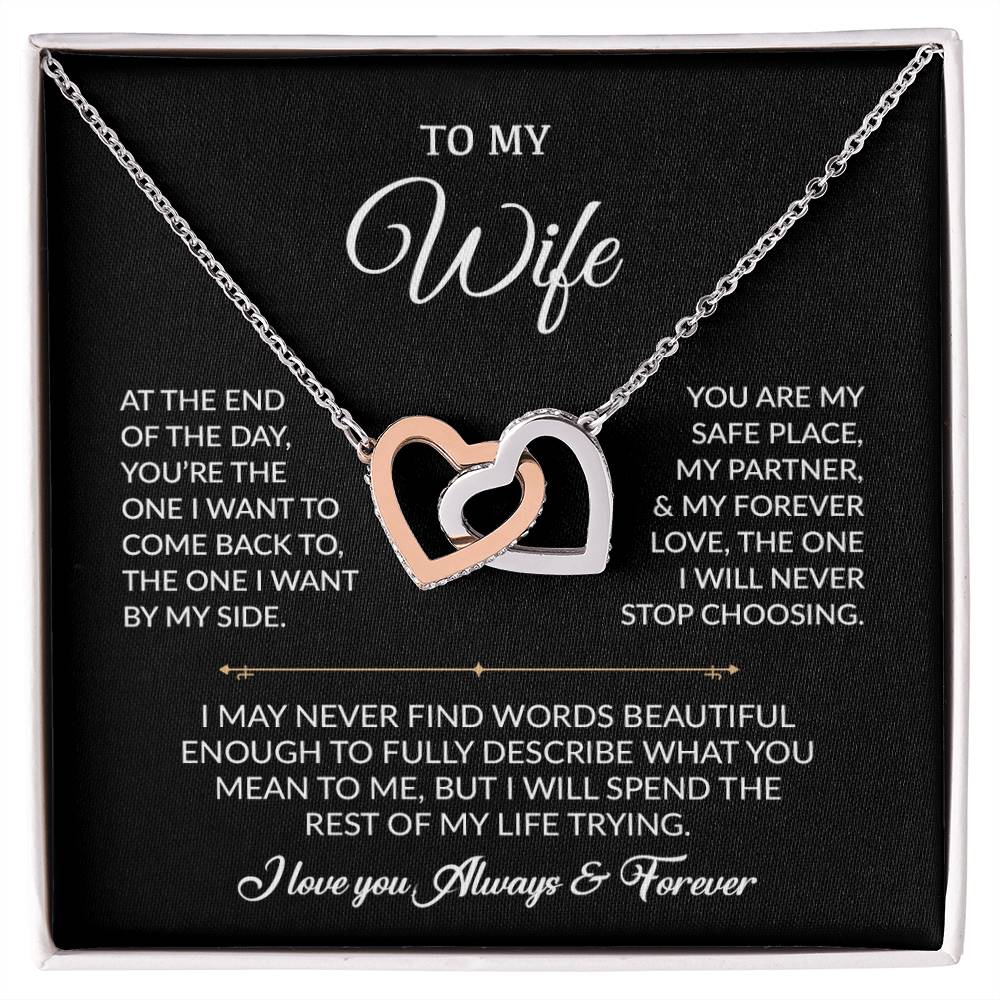 To My Wife Necklace, Gift For Wife, Anniversary Gift For Wife, Necklace For Wife 24_8_Black