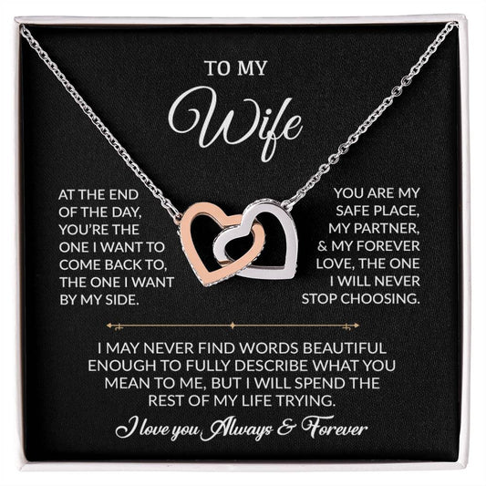 To My Wife Necklace, Gift For Wife, Anniversary Gift For Wife, Necklace For Wife 24_8_Black