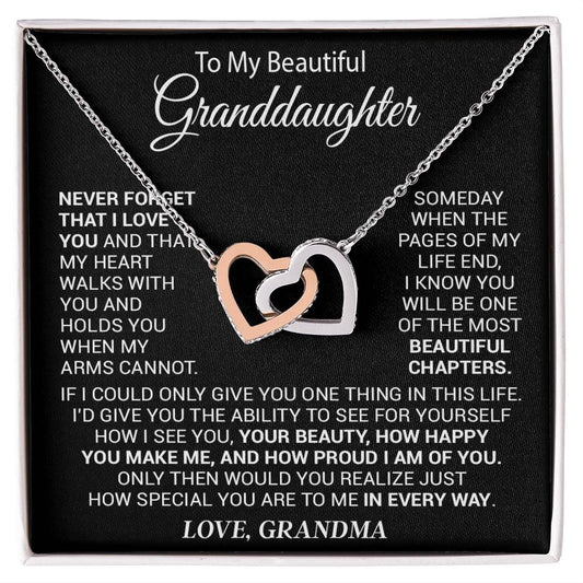 To My Granddaughter Necklace, Gift For Your Granddaughter, Christmas,Anniversary