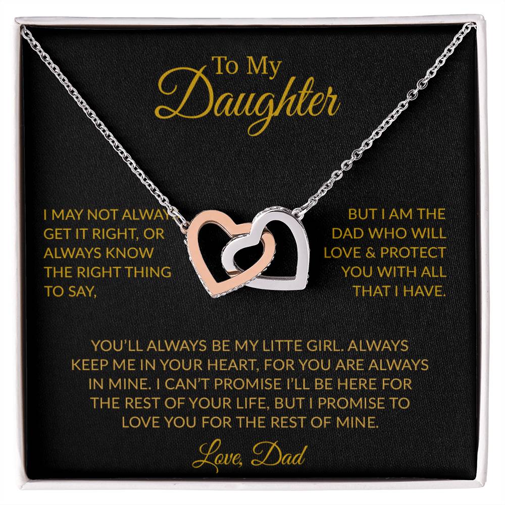 To My Daughter Necklace Gift for Daughter from Dad,Daughter Father Necklace 17_6_Gold