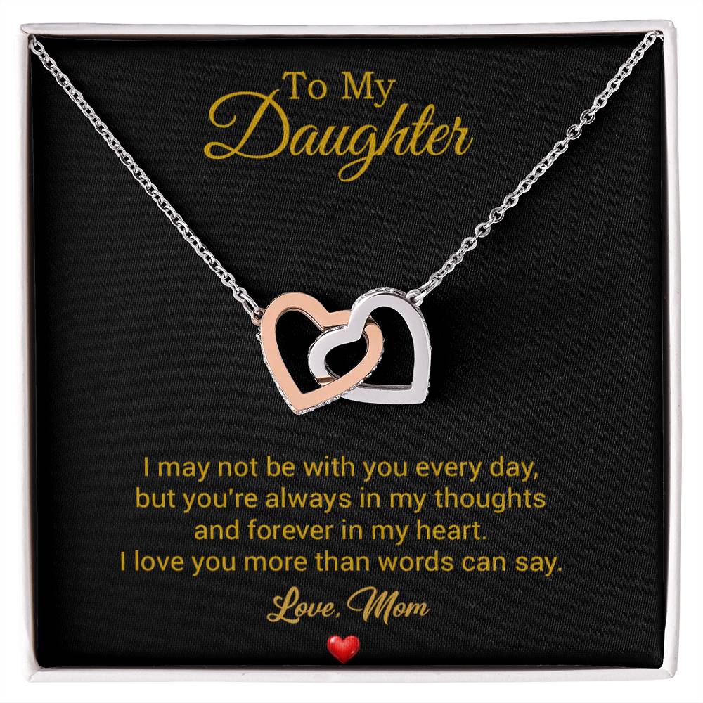 To My Daughter Necklace, Gift For Daughter From Mom, Daughter Mother Necklace 3_8_Gold