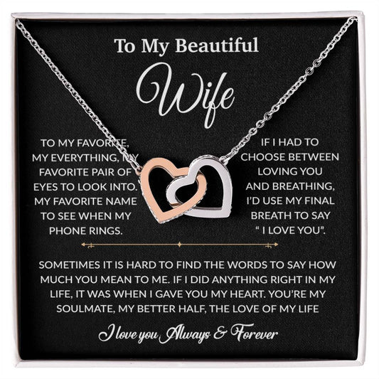 To My Wife Necklace, Gift For Wife, Anniversary Gift For Wife, Necklace For Wife 8_6_Black