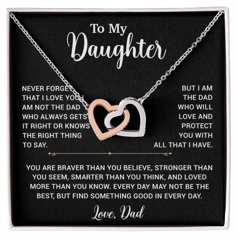To My Daughter Necklace, Gift for Daughter from Dad, Father Daughter Necklace 2_6_Black