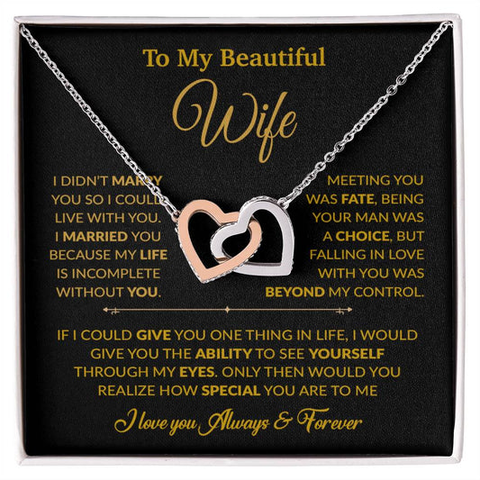 To My Wife Necklace, Gift For Wife, Anniversary Gift For Wife, Necklace For Wife 16_6_Gold