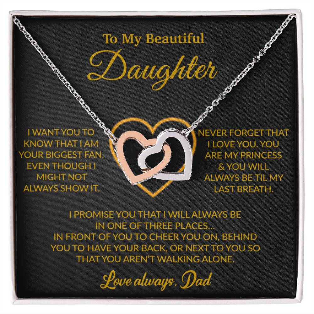 To My Daughter Necklace, Gift for Daughter from Dad, Father Daughter Necklace 17_6_Gold