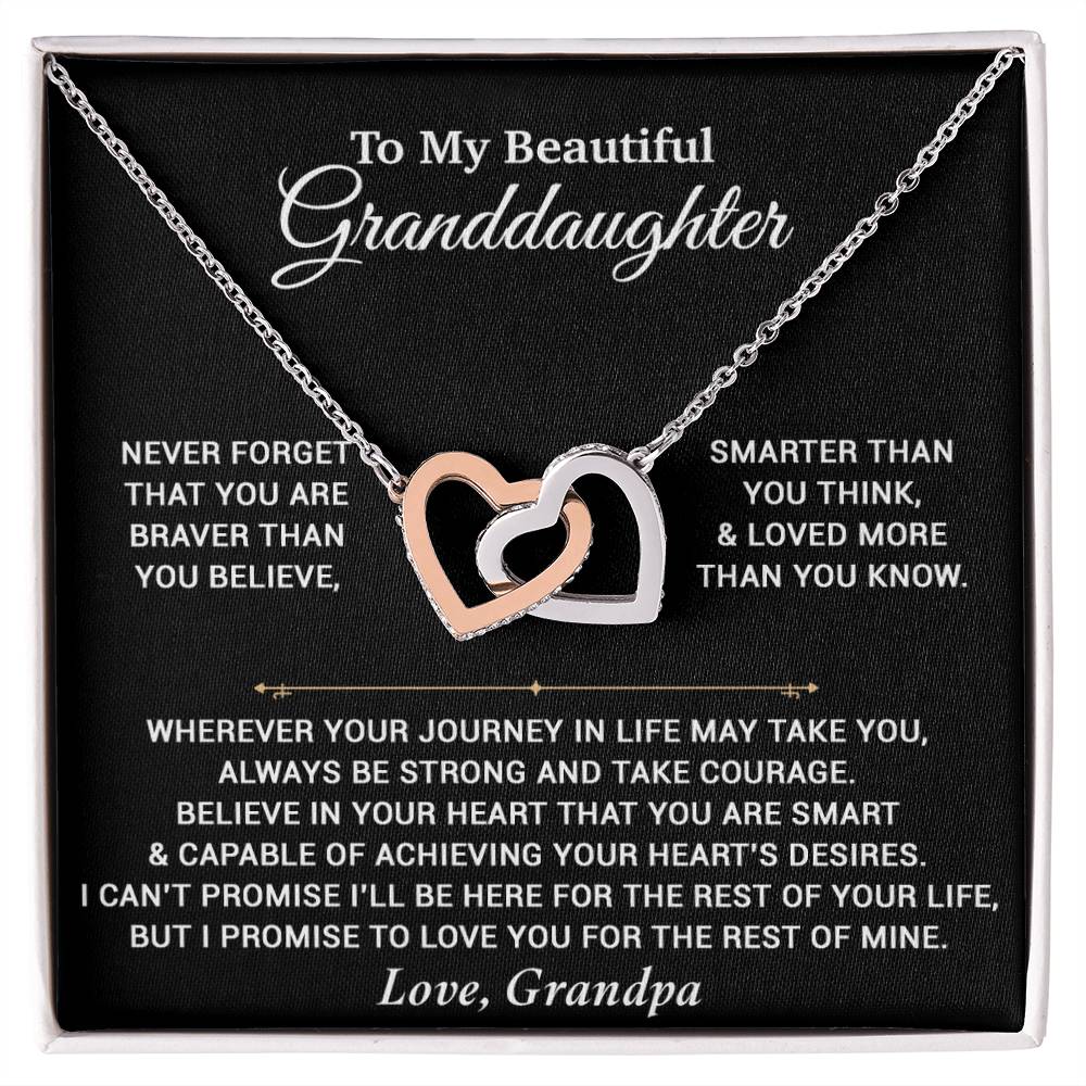 To My Granddaughter Necklace, Birthday Gift For Granddaughter, Birthday Gifts 9_6_Black