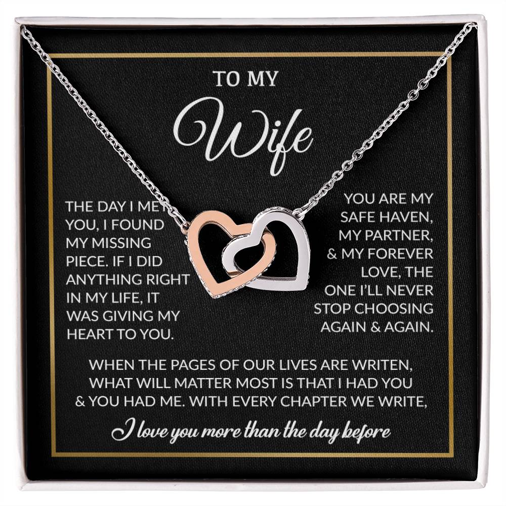 To My Wife Necklace, Gift For Wife, Anniversary Gift For Wife, Necklace For Wife 26_7_Black