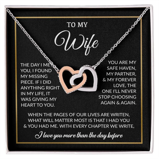 To My Wife Necklace, Gift For Wife, Anniversary Gift For Wife, Necklace For Wife 26_7_Black