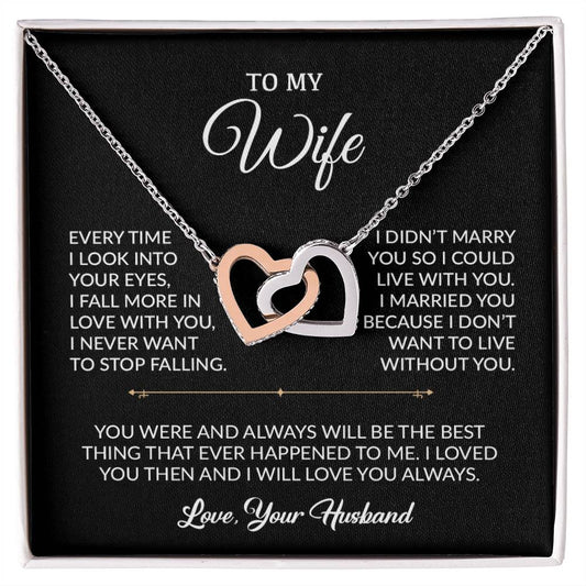 To My Wife Necklace, Gift For Wife, Anniversary Gift For Wife, Necklace For Wife 8_9_Black