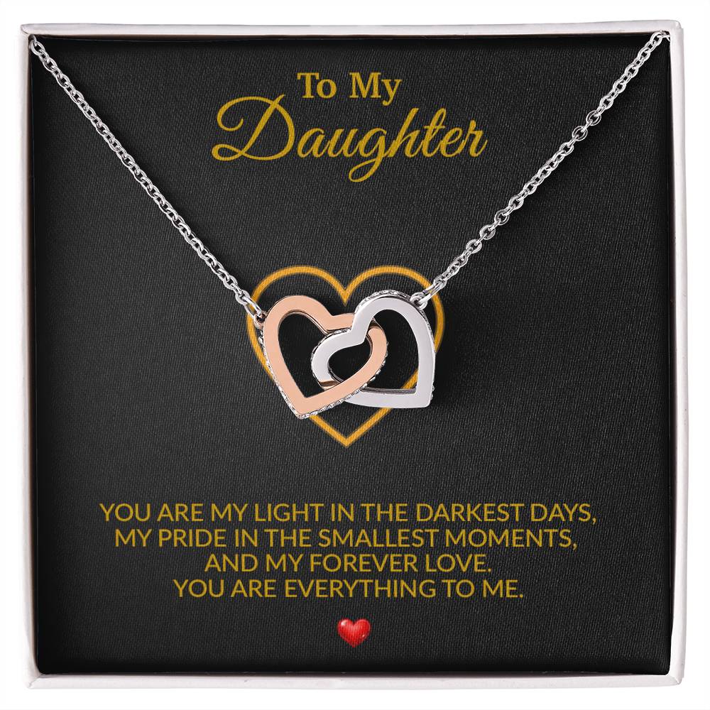 To My Daughter Necklace, Gift for Daughter from Dad, Father Daughter Necklace 16_8_Gold