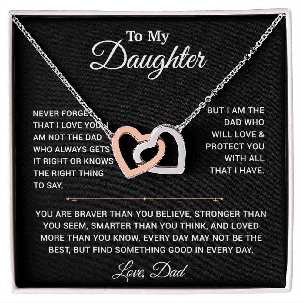 To My Daughter Necklace, Gift for Daughter from Dad, Father Daughter Necklace 25_3_Black