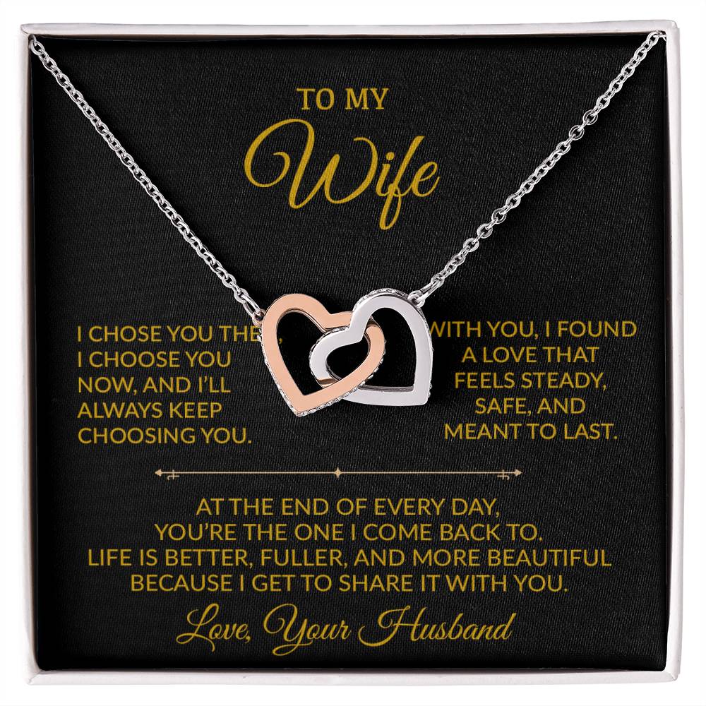 To My Wife Necklace, Gift For Wife, Anniversary Gift For Wife, Necklace For Wife 29_8_Gold