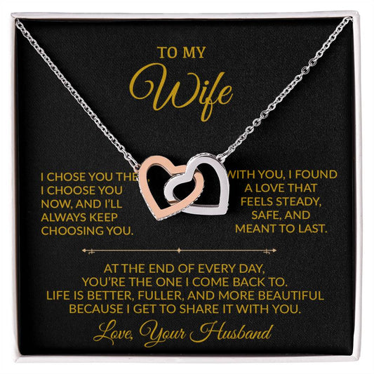 To My Wife Necklace, Gift For Wife, Anniversary Gift For Wife, Necklace For Wife 29_8_Gold