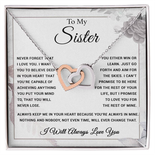 To My Sister Necklace, Brother to Sister, Birthday gift For Sister from Brother